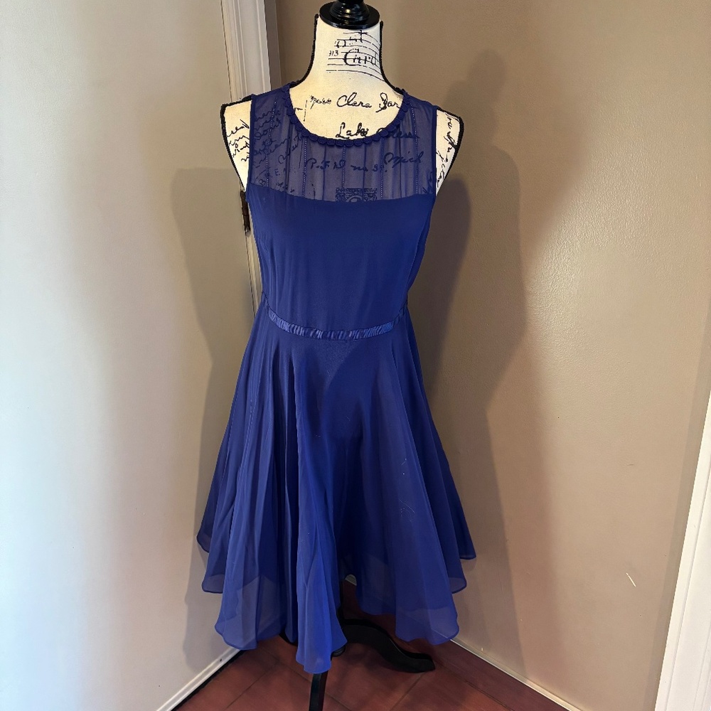 Hobbs London silk georgette sleeveless cocktail dress